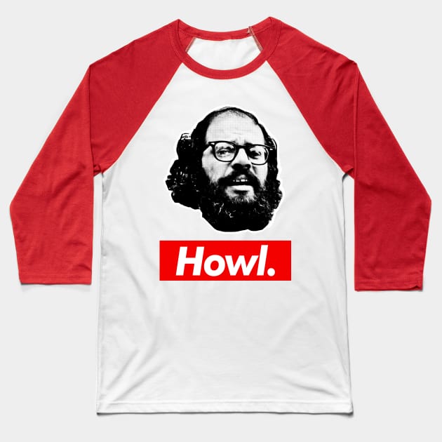 Allen Ginsberg Howl Aesthetic Tribute Design Baseball T-Shirt by DankFutura